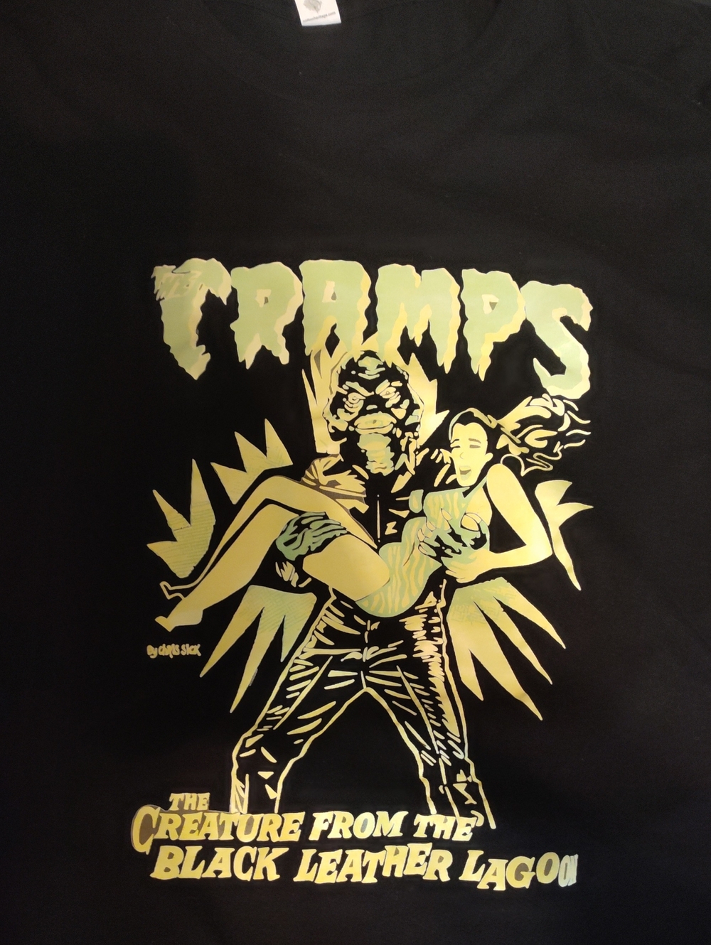 The Cramps Black Graphic Tee - Black with Green Print